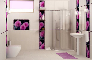 использование контрастов керамической плитки для ванной комнаты