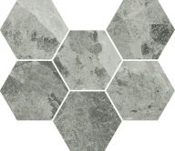Плитка Италон Charme Extra Silver Mosaico Hexagon Cer